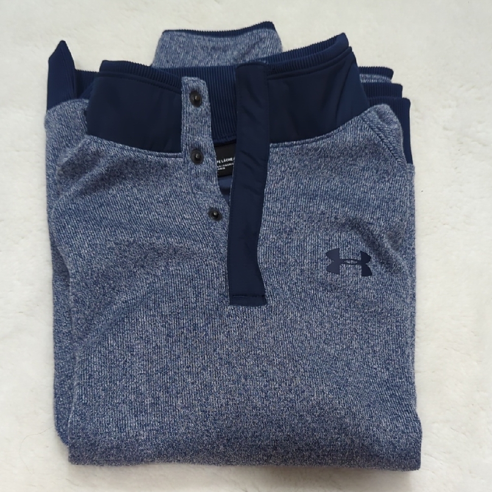 Under Armour Navy and Heathered Blue Sweatshirt Sweater Pullover Long Sleeve
